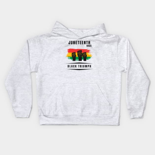 Juneteenth, Black Triumph Kids Hoodie by Artisan